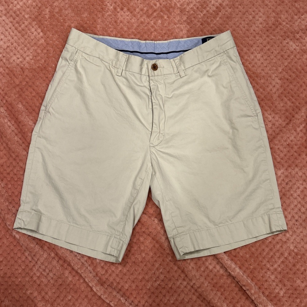 Polo Ralph Lauren Shorts Men 32x8 Khaki Classic Fit Chino Casual Preppy
